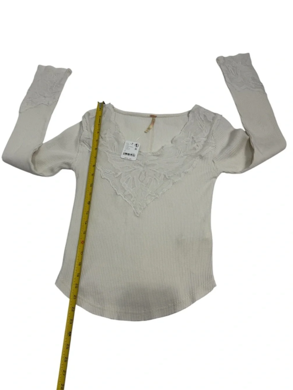 Free People Butterfly‎ Lace Trim Top, Size SMALL